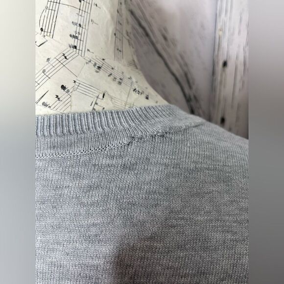 Chico’s Knit Button Front Leopard Print Cardigan Sweater Gray Large NWT - Picture 6 of 11